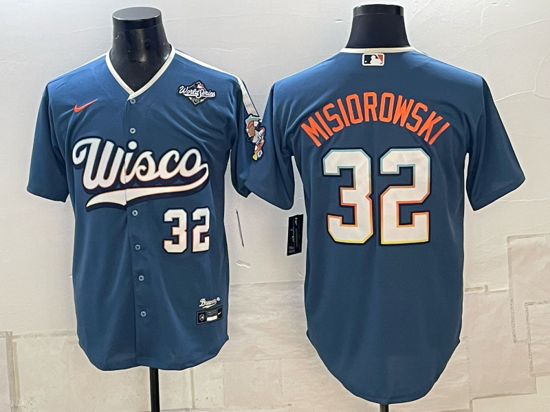 Men Milwaukee Brewers #32 Misiorowski blue Nike 2026 World Series MLB jersey 102308->milwaukee brewers->MLB Jersey